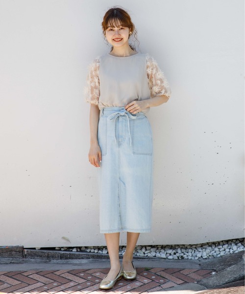 flower（フラワー）の「サンフラワートップ（シャツ/ブラウス・レディース・アイボリー/ピンク・FREE）」の12枚目の写真