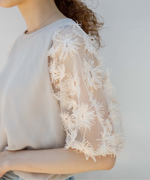 flower（フラワー）の「サンフラワートップ（シャツ/ブラウス・レディース・アイボリー/ピンク・FREE）」の6枚目の写真