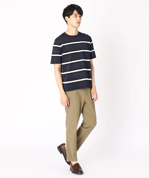 COMME CA ISM(コムサイズム)の「マルチボーダー ニットTシャツ(Tシャツ/カットソー・メンズ・ベージュ/ネイビー/グレー・MEDIUM/LARGE)」の10枚目の写真