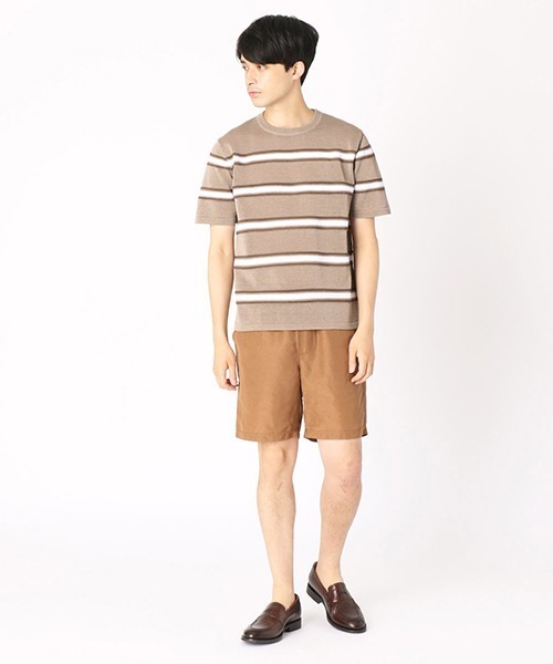 COMME CA ISM(コムサイズム)の「マルチボーダー ニットTシャツ(Tシャツ/カットソー・メンズ・ベージュ/ネイビー/グレー・MEDIUM/LARGE)」の5枚目の写真