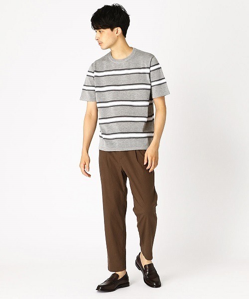 COMME CA ISM(コムサイズム)の「マルチボーダー ニットTシャツ(Tシャツ/カットソー・メンズ・ベージュ/ネイビー/グレー・MEDIUM/LARGE)」の13枚目の写真