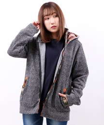 POWER TO THE PEOPLE（パワートゥーザピープル）の「【POWER TO THE PEOPLE】ライトスライバーニット チェックパーカー（パーカー・メンズ）」