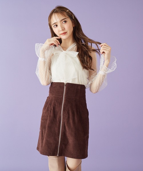 MIIA（ミーア）の「インナー付ドットチュールブラウス（シャツ/ブラウス・レディース・オフホワイト/ブラック/ブラック系その他・FREE）」の14枚目の写真