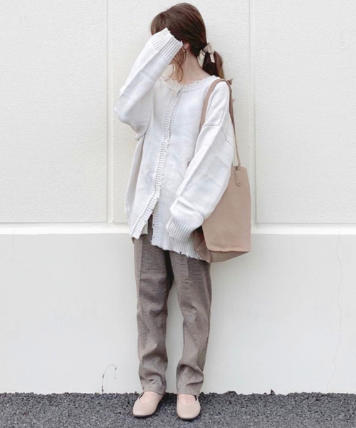 EPIMI E'PIMMY（エピミエピミー）の「【ユニセックス】ダメージ3wayオーバーニット（ニット/セーター・レディース・ブラック/ベージュ/ブラウン/オフホワイト/ミント/ブルー・MEDIUM）」の8枚目の写真