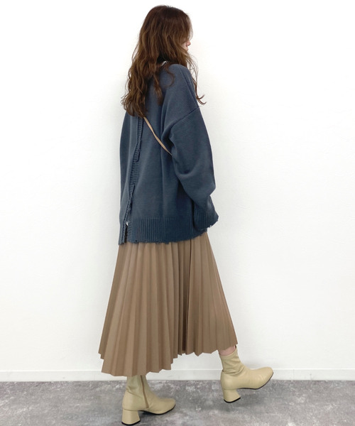 EPIMI E'PIMMY（エピミエピミー）の「【ユニセックス】ダメージ3wayオーバーニット（ニット/セーター・レディース・ブラック/ベージュ/ブラウン/オフホワイト/ミント/ブルー・MEDIUM）」の22枚目の写真