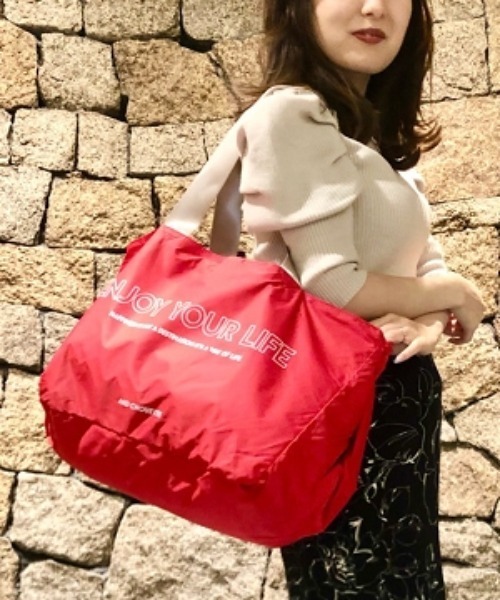 & chouette(アンドシュエット)の「カラフルショッピングバッグ(エコバッグ/サブバッグ・レディース・グレー/ローズ/ブラック/ブルー/カーキ/イエロー/オレンジ/ネイビー/ピンク/ブラウン/ベージュ/ライトブルー/レッド・FREE)」の11枚目の写真