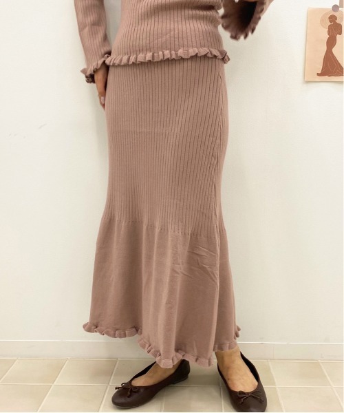 apres jour（アプレジュール）の「裾フリルニットスカート【ZOZOTOWN限定アイテム】（スカート・レディース・モカ/ベージュ/ピンクベージュ・フリー）」の12枚目の写真