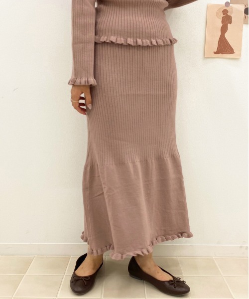 apres jour（アプレジュール）の「裾フリルニットスカート【ZOZOTOWN限定アイテム】（スカート・レディース・モカ/ベージュ/ピンクベージュ・フリー）」の13枚目の写真