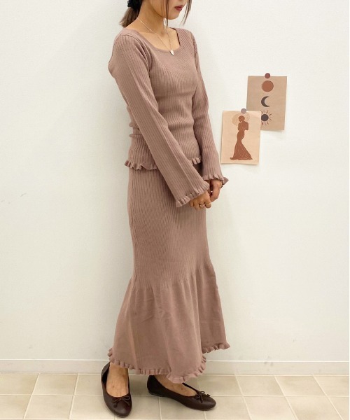 apres jour（アプレジュール）の「裾フリルニットスカート【ZOZOTOWN限定アイテム】（スカート・レディース・モカ/ベージュ/ピンクベージュ・フリー）」の14枚目の写真