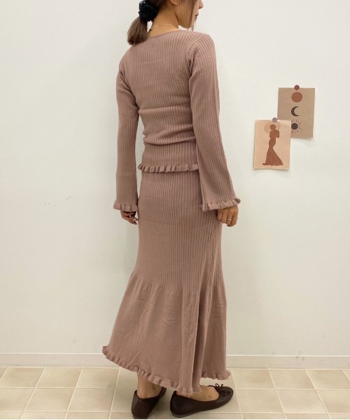 apres jour（アプレジュール）の「裾フリルニットスカート【ZOZOTOWN限定アイテム】（スカート・レディース・モカ/ベージュ/ピンクベージュ・フリー）」の15枚目の写真