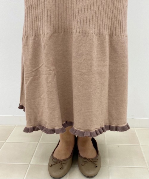 apres jour（アプレジュール）の「裾フリルニットスカート【ZOZOTOWN限定アイテム】（スカート・レディース・モカ/ベージュ/ピンクベージュ・フリー）」の18枚目の写真
