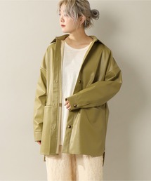 フェイクレザーオーバージャケット