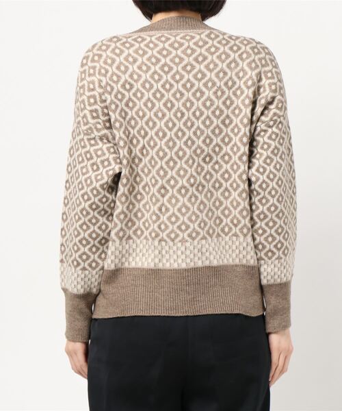 SpRay（スプレイ）の「ジャガードＶカーディガン（カーディガン/ボレロ・レディース・ブラック/ベージュ/ブラウン・FREE）」の5枚目の写真