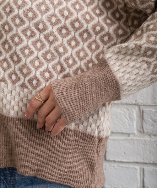 SpRay（スプレイ）の「ジャガードＶカーディガン（カーディガン/ボレロ・レディース・ブラック/ベージュ/ブラウン・FREE）」の21枚目の写真