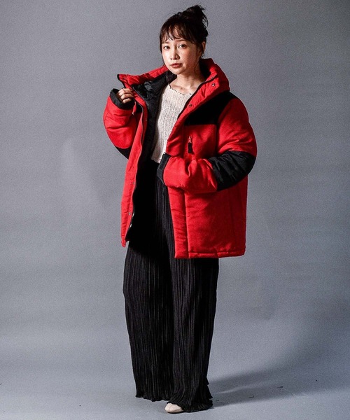 【セール】ボリュームネック切替フェイクダウンジャケット/レディース メンズ（ダウンジャケット/コート）｜Starting Over（スターティングオーバー）