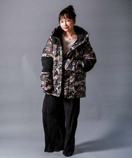 【セール】ボリュームネック切替フェイクダウンジャケット/レディース メンズ（ダウンジャケット/コート）｜Starting Over（スターティングオーバー）