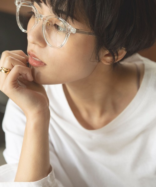 marjour（マージュール）の「CLEAR FRAME GLASSES（メガネ・レディース・クリア/クリアブラウン・FREE）」の9枚目の写真