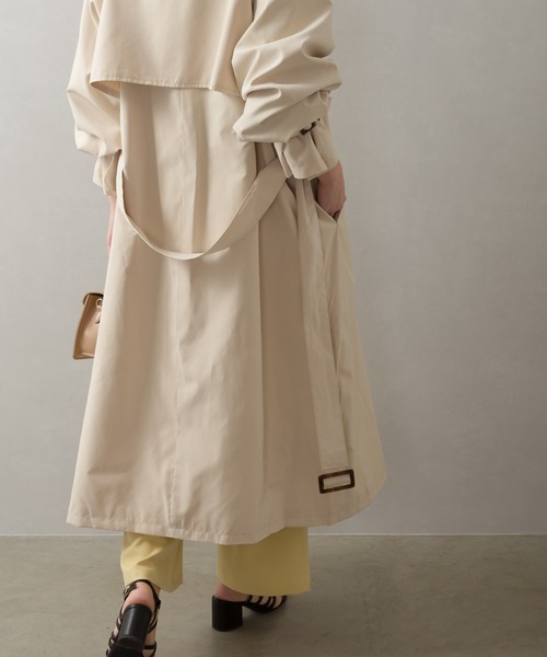 SpRay（スプレイ）の「ピーチキャンディスリーブトレンチコート（トレンチコート・レディース・ベージュ/ブルー/ピンクベージュ/ライトベージュ/グレイッシュベージュ・MEDIUM/LARGE）」の3枚目の写真