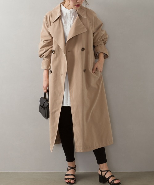 SpRay（スプレイ）の「ピーチキャンディスリーブトレンチコート（トレンチコート・レディース・ベージュ/ブルー/ピンクベージュ/ライトベージュ/グレイッシュベージュ・MEDIUM/LARGE）」の20枚目の写真