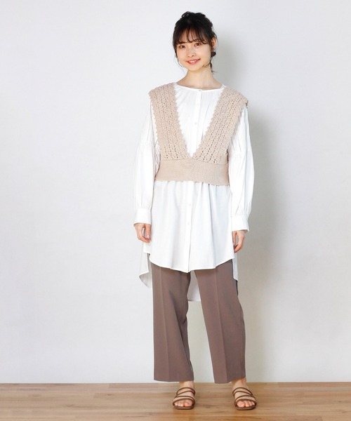 Crisp（クリスプ）の「クロシェニットビスチェ（キャミソール・レディース・ベージュ/ブルー・FREE）」の11枚目の写真