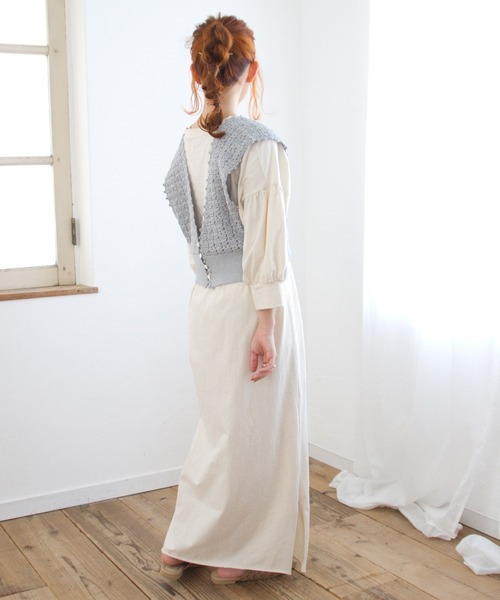 Crisp（クリスプ）の「クロシェニットビスチェ（キャミソール・レディース・ベージュ/ブルー・FREE）」の21枚目の写真