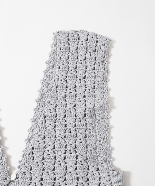 Crisp（クリスプ）の「クロシェニットビスチェ（キャミソール・レディース・ベージュ/ブルー・FREE）」の15枚目の写真