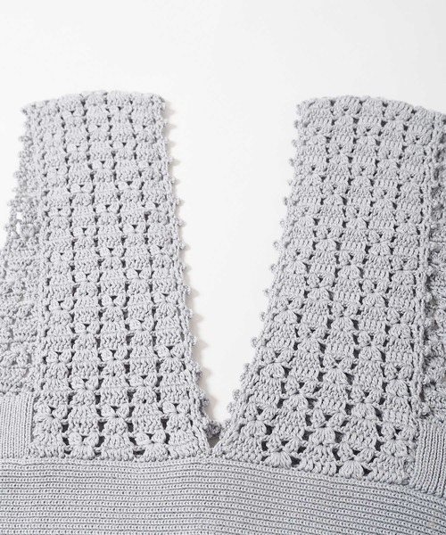 Crisp（クリスプ）の「クロシェニットビスチェ（キャミソール・レディース・ベージュ/ブルー・FREE）」の19枚目の写真