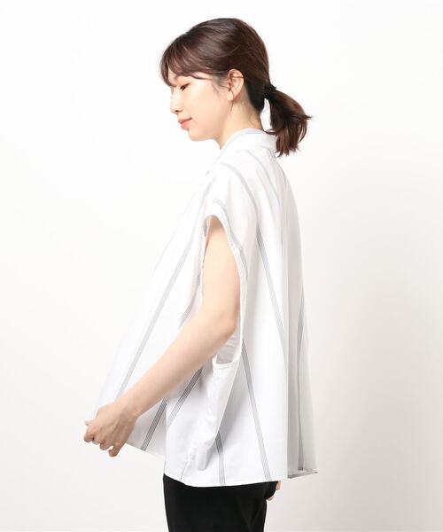 blanc basque(ブランバスク)の「【BLANC basque】Cliストライプ(シャツ/ブラウス・レディース・ネイビー/ホワイト・FREE)」の4枚目の写真
