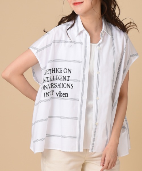 blanc basque(ブランバスク)の「【BLANC basque】Cliストライプ(シャツ/ブラウス・レディース・ネイビー/ホワイト・FREE)」の1枚目の写真