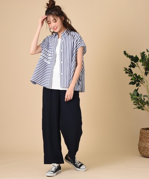 blanc basque(ブランバスク)の「【BLANC basque】Cliストライプ(シャツ/ブラウス・レディース・ネイビー/ホワイト・FREE)」の11枚目の写真