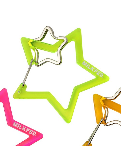 MILKFED.（ミルクフェド）の「NEO NEON STAR CARABINER（キーホルダー・レディース・ピンク/イエロー/オレンジ・ONE SIZE）」の2枚目の写真