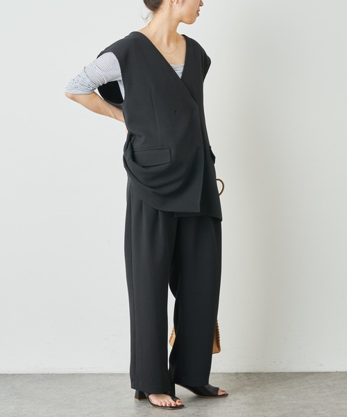 Omekashi（オメカシ）の「ダブルタックパンツ（その他パンツ・レディース・オフホワイト/ベージュ/ブラック・36/38）」の4枚目の写真