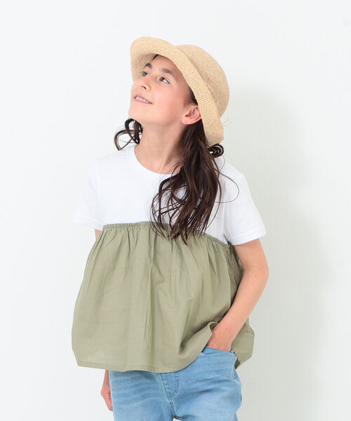 B:MING by BEAMS(ビーミングバイビームス)の「B:MING by BEAMS / 布帛コンビ カットソー(80~150cm)(Tシャツ/カットソー・キッズ・ホワイト系その他5/ブルー系その他2/オフホワイト/ブラウン系その他・80/110/140/100/90/130/120/150)」の16枚目の写真