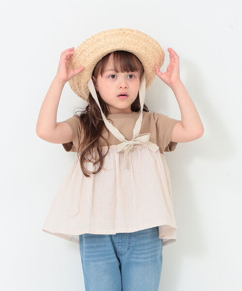 B:MING by BEAMS(ビーミングバイビームス)の「B:MING by BEAMS / 布帛コンビ カットソー(80~150cm)(Tシャツ/カットソー・キッズ・ホワイト系その他5/ブルー系その他2/オフホワイト/ブラウン系その他・80/110/140/100/90/130/120/150)」の13枚目の写真