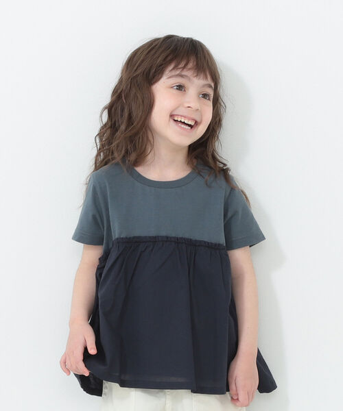 B:MING by BEAMS(ビーミングバイビームス)の「B:MING by BEAMS / 布帛コンビ カットソー(80~150cm)(Tシャツ/カットソー・キッズ・ホワイト系その他5/ブルー系その他2/オフホワイト/ブラウン系その他・80/110/140/100/90/130/120/150)」の10枚目の写真