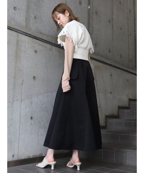 MURUA（ムルーア）の「フリンジベストレイヤードトップス（ニット/セーター・レディース・ライトグレー/ブラック/アイボリー・FREE）」の7枚目の写真