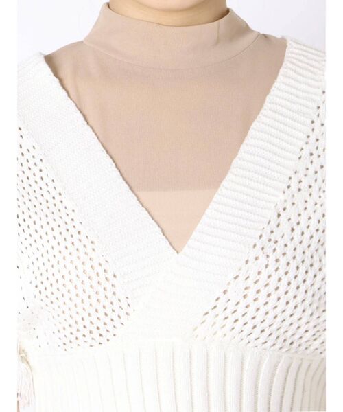 MURUA（ムルーア）の「フリンジベストレイヤードトップス（ニット/セーター・レディース・ライトグレー/ブラック/アイボリー・FREE）」の22枚目の写真