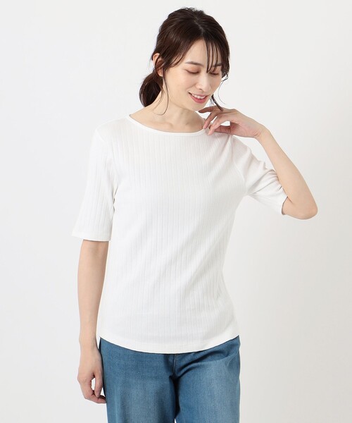 ANY(エニィ)の「テレコトップス カットソー(Tシャツ/カットソー・レディース・ダークブラウン系/ベージュ系/アイボリー系/ライトグリーン系・2/3)」の13枚目の写真