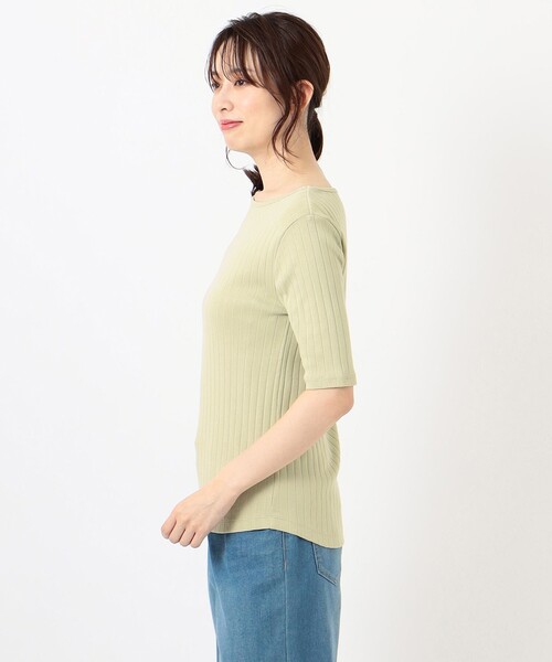 ANY(エニィ)の「テレコトップス カットソー(Tシャツ/カットソー・レディース・ダークブラウン系/ベージュ系/アイボリー系/ライトグリーン系・2/3)」の17枚目の写真