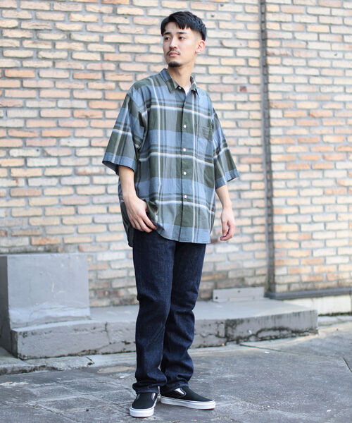 BEAMS（ビームス）の「BEAMS / コットン シルク チェック イージー シャツ（シャツ/ブラウス・メンズ・パープル/グリーン・SMALL/MEDIUM/LARGE）」の3枚目の写真