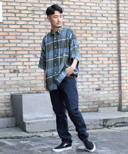 BEAMS（ビームス）の「BEAMS / コットン シルク チェック イージー シャツ（シャツ/ブラウス・メンズ・パープル/グリーン・SMALL/MEDIUM/LARGE）」の4枚目の写真