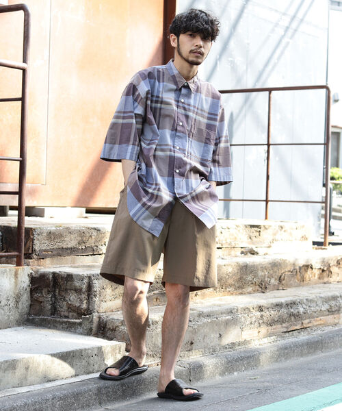 BEAMS（ビームス）の「BEAMS / コットン シルク チェック イージー シャツ（シャツ/ブラウス・メンズ・パープル/グリーン・SMALL/MEDIUM/LARGE）」の6枚目の写真