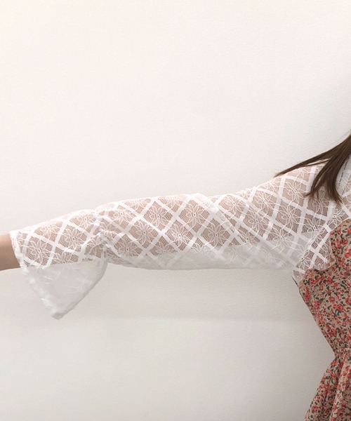 SPIGA（スピーガ）の「花柄キャミ付ドッキングレースTOPS　A（Tシャツ/カットソー・レディース・ピンク/パープル・FREE）」の8枚目の写真