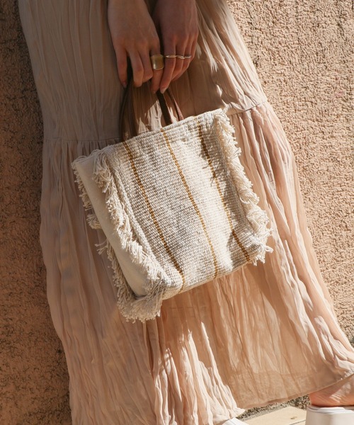 Kastane(カスタネ)の「ストライプBOXトート(ハンドバッグ・レディース・アイボリー/ブラック・FREE)」の9枚目の写真