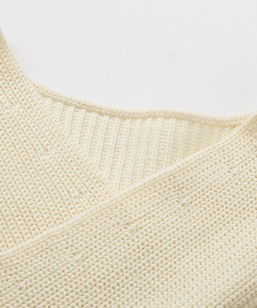 Fano Studios（ファノ ストゥディオズ）の「【Fano Studios】Crossing chest rib cottonknit FX21S128（ニット/セーター・レディース・アイボリー/ブラック・M/XS/S）」の14枚目の写真