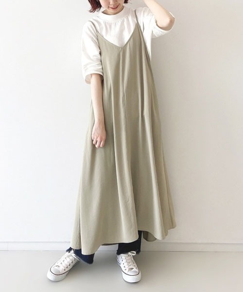 Samansa Mos2 blue(サマンサモスモスブルー)の「2WAYキャミワンピース(ワンピース・レディース・ブラック/カーキ/グレー・フリ-)」の3枚目の写真