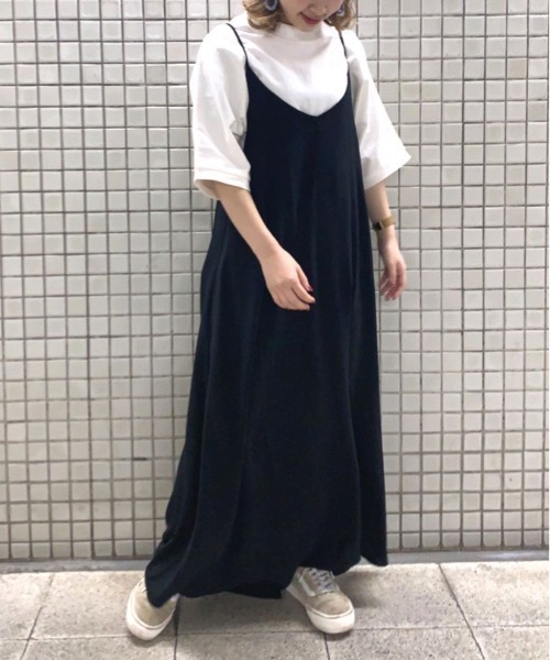 Samansa Mos2 blue(サマンサモスモスブルー)の「2WAYキャミワンピース(ワンピース・レディース・ブラック/カーキ/グレー・フリ-)」の2枚目の写真