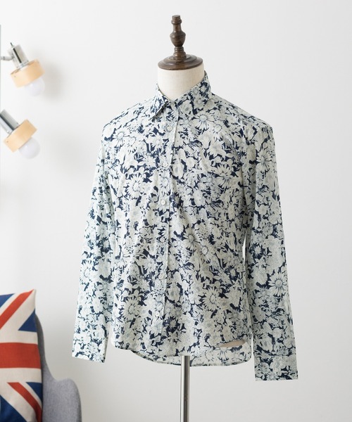英国老舗ブランド 花柄シャツ 日本縫製 Peter England（シャツ