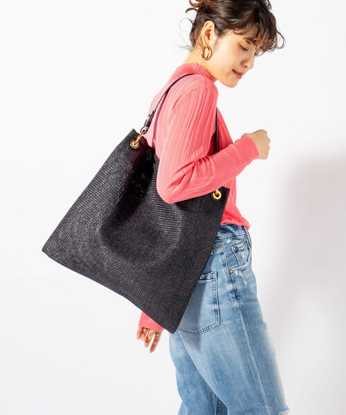 NOLLEY’S（ノーリーズ）の「パナマ調ワンショルダーバッグ（ショルダーバッグ・レディース・キャメル/ブラック/ブラウン・FREE）」の2枚目の写真