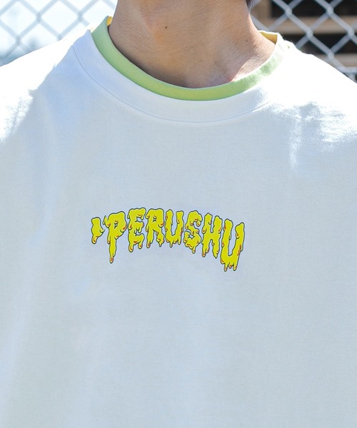 Perushu(ペルーシュ)の「PerushuアソートプリントTシャツ(Tシャツ/カットソー・メンズ・ホワイト/チャコールグレー/ブラック/レッド/オフホワイト・MEDIUM/LARGE)」の13枚目の写真